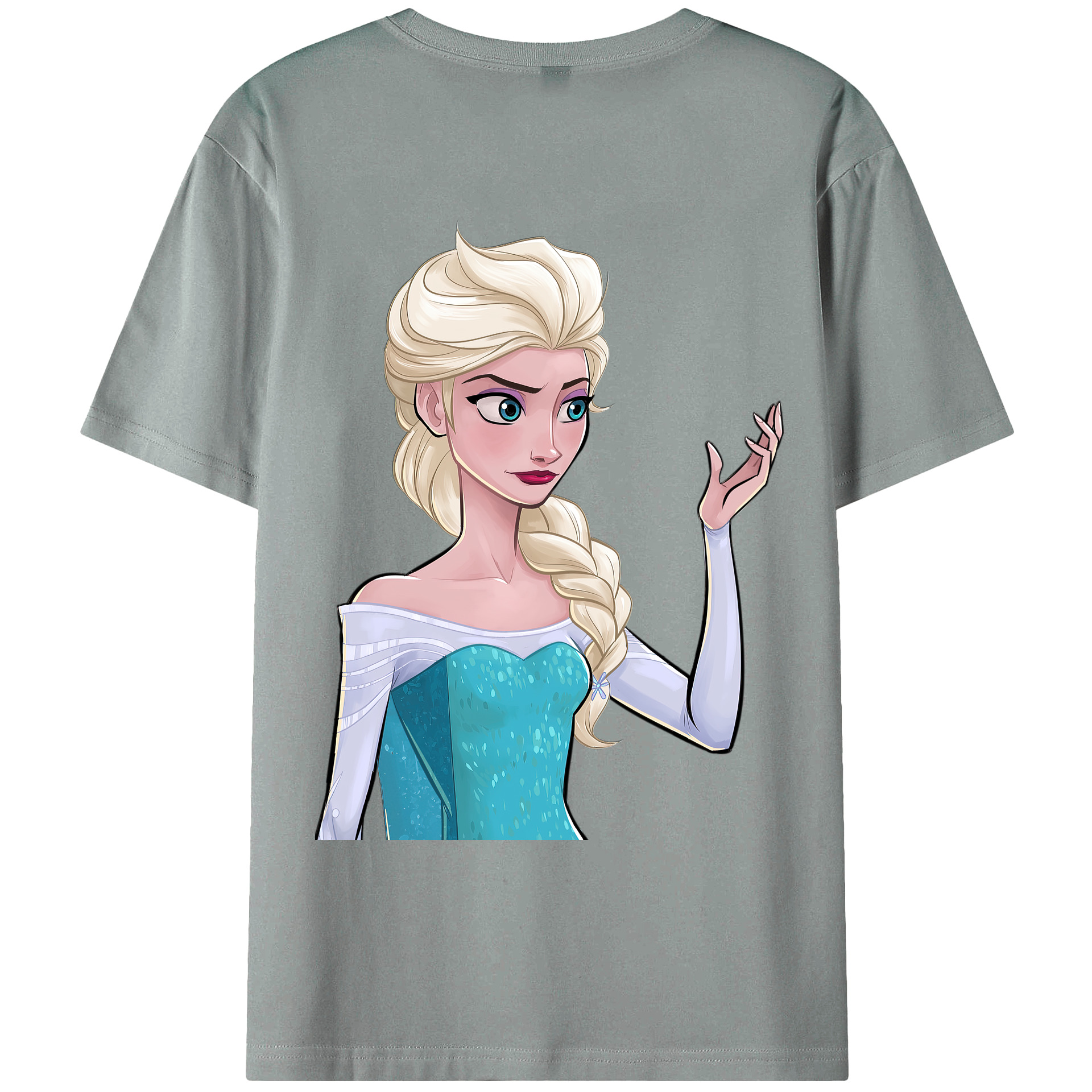 （画像用） アナと雪の女王 アンナ エルサ Frozen Anna Elsa 綿100％ メンズ半袖Tシャツ（バックプリント） 通気性